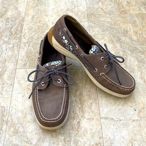 Sperry Sliders - Leopard Print with silver